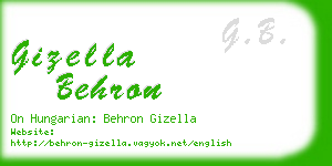 gizella behron business card